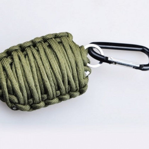 Survival Key Chain Paracord Parachute Fire Starter Fishing Knife Swivels